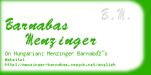 barnabas menzinger business card